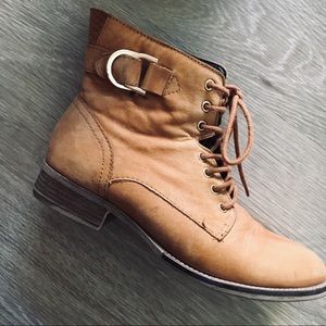 ALDO Lace up Leather low calf boots